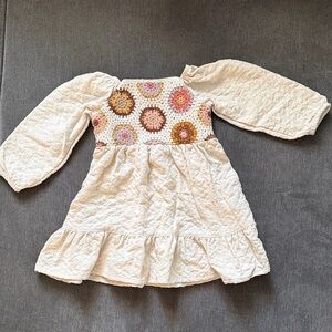 Charming Cream and Pink Kids Dress
